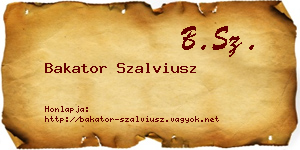 Bakator Szalviusz névjegykártya